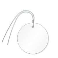 Pre-Wired Plastic Circle Tags; White