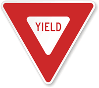 Yield Traffic Regulatory Sign