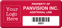 Asset Label, Property of Company Name with Barcode