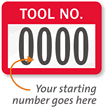 TOOL NO. Label, numbering, pack of 1000