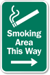 Smoking Area This Way Sign