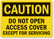 Caution Access Cover Servicing Label