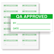 QA Approved Calibration Labels, Green On White