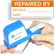Repaired By Calibration Labels, Orange On White
