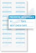 Preventive Maintenance Label: By/Date/Next - Blue