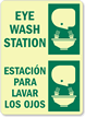 Eye Wash Station Sign (with graphic) (Bilingual)