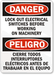 Danger Sign: Lockout Electrical Switches Before Working