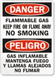 Danger Flammable Gas Sign Bilingual