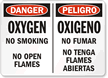 Danger Oxygen No Smoking Flames Sign