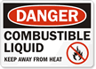 Danger Combustible Liquid Sign