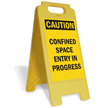 Caution Confined Space Fold-Ups® Floor Sign