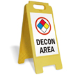 Decon Area W/Graphic Fold-Ups® Floor Sign