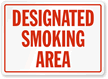 Designated Smoking Area (red text)