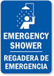 Emergency Shower Bilingual Sign