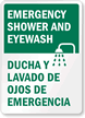 Emergency Shower & Eyewash Emergency Sign (Bilingual)
