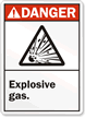 Danger ANSI Explosive Gas  Sign