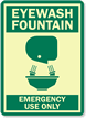 Eyewash Fountain Emergency Use Only (graphic) Sign