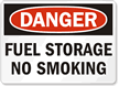 Danger Fuel Storage No Smoking Sign