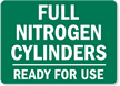 Full Nitrogen Cylinders Ready Sign