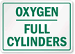 Oxygen Full Cylinders Sign