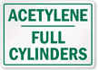 Acetylene Full Cylinders Sign