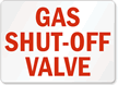 Gas Shut Off Valve Sign