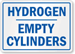 Hydrogen Empty Cylinders Sign