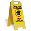 Caution Men Working W/Graphic Fold-Ups® Floor Sign