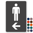 Restrooms (Men & Left Arrow Pictograms)