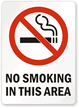 No Smoking In This Area Sign