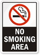 No Smoking Area (symbol) - black Sign