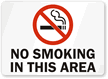 No Smoking In This Area (symbol) Sign