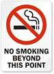 No Smoking Beyond This Point (symbol) Sign