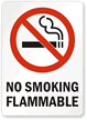 No Smoking Flammable (symbol) Sign