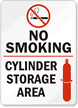 No Smoking Cylinder Storage Area Sign