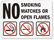 No Smoking Matches Open Flames (symbols) Sign