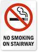 No Smoking On Stairway (symbol) Sign
