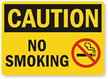 Caution: No Smoking (with symbol)