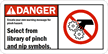 Create your warning message pinch hazard Sign