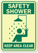 Safety Shower Keep Area Clear (graphic) Sign