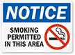 Smoking Permitted In This Area (symbol) Sign