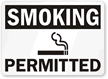 Smoking Permitted with symbol (black text)