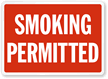 Smoking Permitted (white text on red)