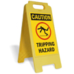 Caution Tripping Hazard W/Graphic Fold-Ups® Floor Sign