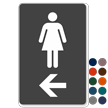 Restrooms (Women & Left Arrow Pictograms)