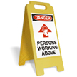Danger Persons Working Above Fold-Ups® Floor Sign