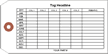 Custom Tag, 12-Month Table Style, Horizontal 5.25 in. x 2.625 in. (#6), 1-Side