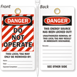 Do Not Operate Lockout Tag