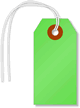 Fluorescent Green Tags (with strings)
