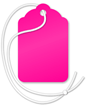 Fluorescent Pink Merchandise Price Tag (with strings)